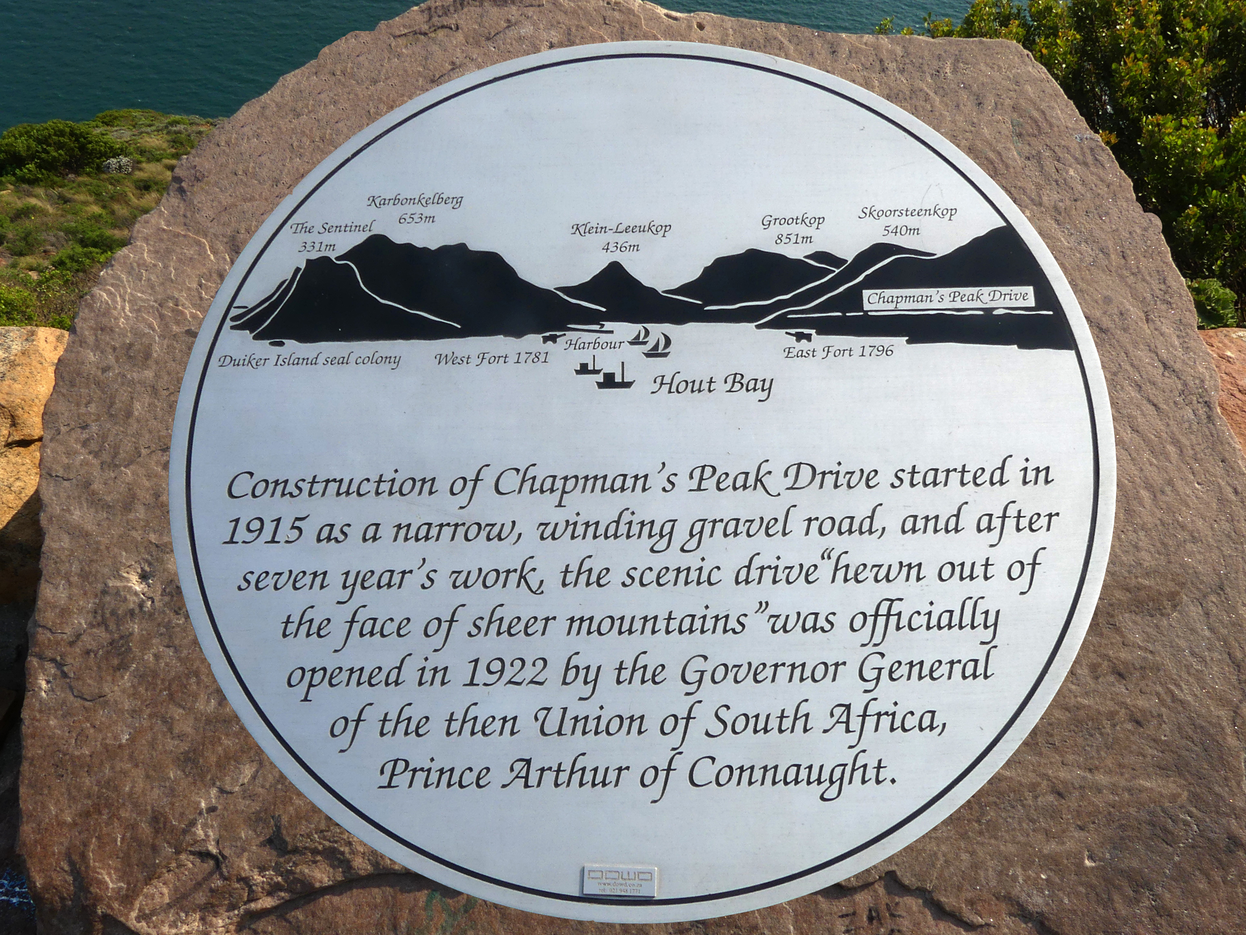 Chapman's Peak Drive marker